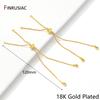 14K Gold Plated Brass Inlaid Zircon 12cm Adjustable Slider Bracelet Chain,Box Extender Chain For DIY Bracelet Making Accessories