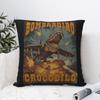 Meme Bombardiro Crocodilo Brainrot Pillow Case Cushion Cover Vintage Zipper Decor Pillowcase for Home 40x40cm