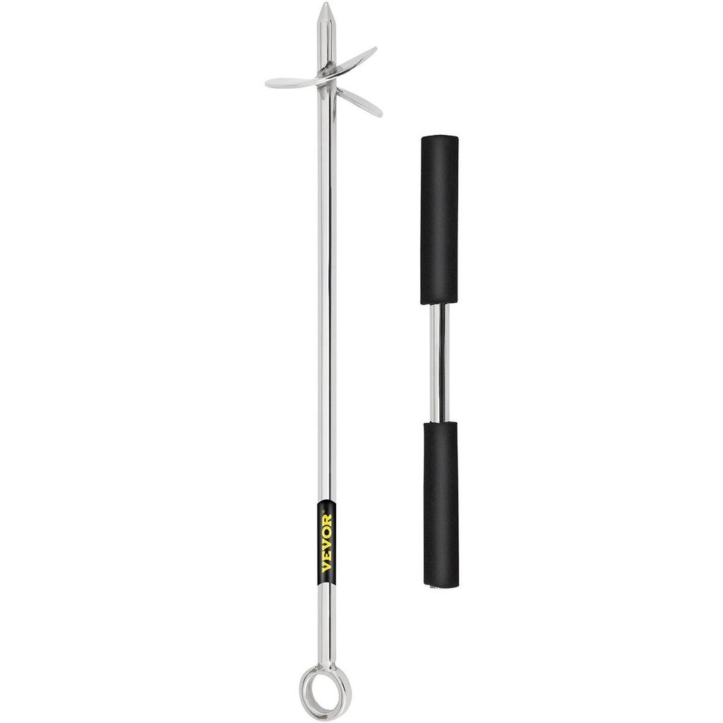 Sand Anchor, 18\" Length Auger to The Beach and Sandbar, 316 Stainless Steel Screw Anchor with Removable Handle, Bungee Line & Carry Bag, for Jet Ski