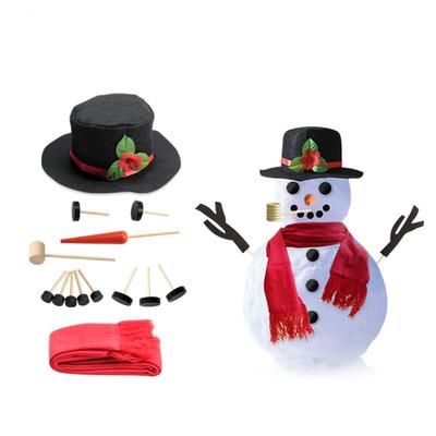 Carrot Noses Xmas Snowman Decorating Kit Scarf Hat Snowman Dressing Making Kit Dress-up Buttons Christmas Snowman Kit