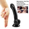 Schwarzer tragbarer realistischer Dildo Praktischer realistischer Penis Sichere Verwendung Realistisches Penisspielzeug PVC Wasserdichtes Saugnapf-Dildospielzeug