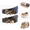 Pu Leather Womens Belt With Metal Bow Knot Buckle For Casual And Office Style