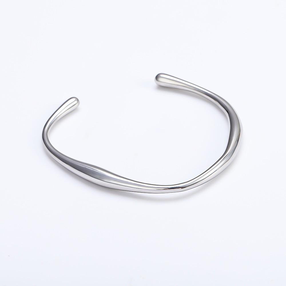 18K Gold-Plated Stainless Steel Geometric Open Bangle Bracelet