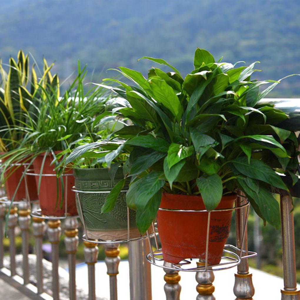 Hanging Plant Shelf Balcony Flower Pot Stand Stainless Support Tray for Railing Outdoor Fence