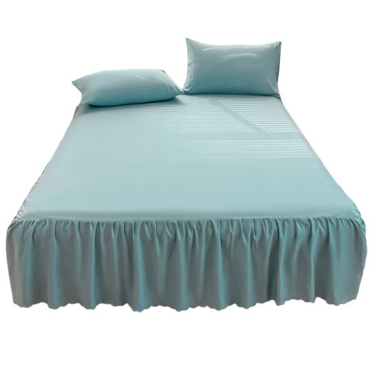 Ruffled Bed Skirt King Size Bed Skirt with Platform Queen Size Wrinkle-Free Fade Resistant Bed Skirt for Bedroom Hotel Women Men