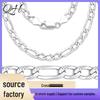 Men's 6mm Patterned Stainless Steel Cuban Figaro Chain Necklace