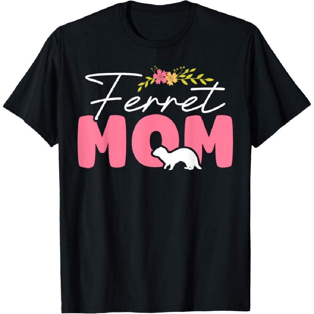 Ferret Mom Ferret Heart T-Shirt S чёрный