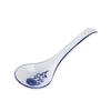 European Style Blue & White Ceramic Long Handle Soup Spoons
