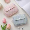 Large Capacity Flip Up Coin Purse Multifunctional Zipper Closure Lipstick Bag Square Shape Soft Material Makeup Bag