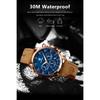 POEDAGAR Luxury Man Wristwatch Sports Leather Quartz Watch Waterproof Luminous Calendar Chronograph Watches Male Clock