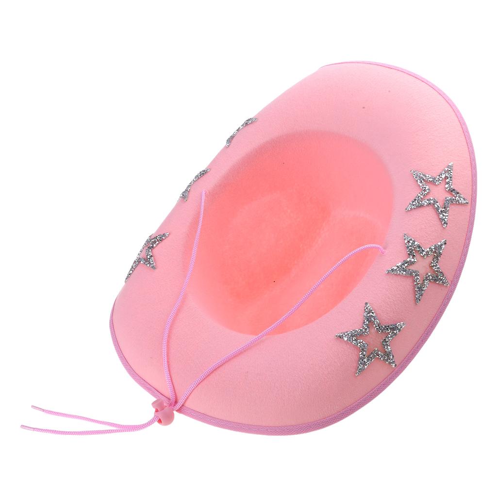 Adult Cowboy Hat with Rhinestone Star Pattern for Woman Western Style Cowboy Hat Model Show Performances Photography Hat