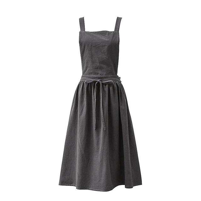 

Простой флористический фартук в скандинавском стиле, хлопковый лен, садовый, кофейный, кухонный фартук для приготовления пищи, выпечки, ресторанный фартук, сарафан серый