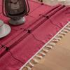 Baumwolle Leinen Quadratische Stickerei Quaste Tischdecke Staubdicht Kariert Tischdecke Für Weihnachten Küche Esszimmer Tischplatte Deko