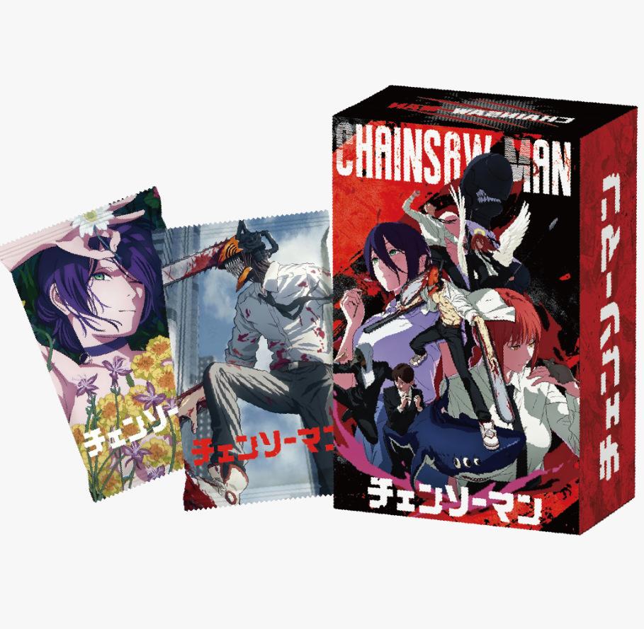 Chainsaw Man Collectie Kaarten Dubbele Koude Folie Ambacht Handgetekende Stijl Makima Power Denji Anime Ruilkaart Holo Zeldzame Kaarten Cadeau
