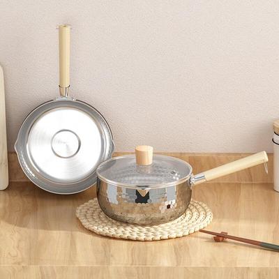 Zhenggang 20cm Edelstahl-Milchtopf mit Holzgriff