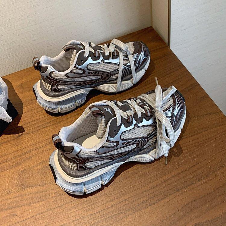 Dirty Old Paris Lace-up Dad Shoes Women's 2025 Spring New Fashion Platform Retro Casual Sneakers