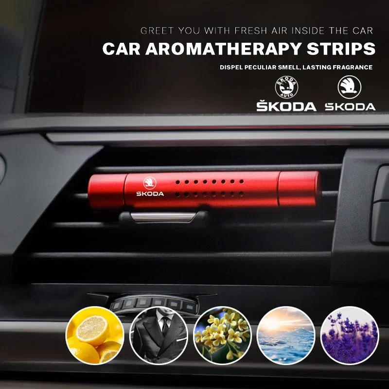 Car Air Outlet Perfume Clip Diffuser Interior Accessories For Skoda Kylaq VRS Elroq Kodiaq Octavia Enyaq Kamiq Scala Rapid Yeti kyvc74