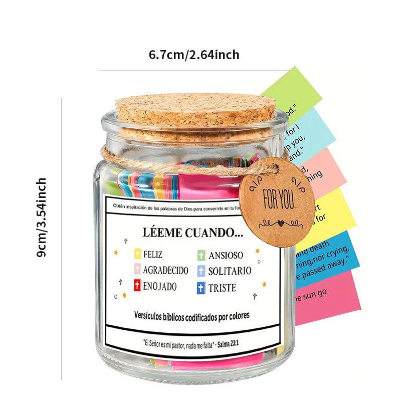 Bible Verses in Glass Jar Bible Verse Jar Spanish English Christian Scripture Prayer Hope Jar For Spiritual Growth Pious Prayer