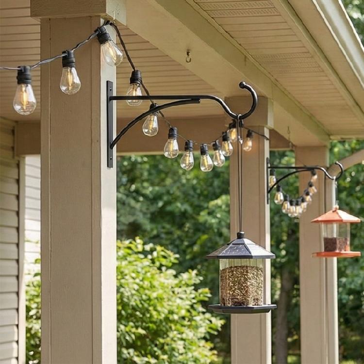 Hanging Plant Brackets Iron Decorative Wall Hangers Hook Hanging Plant Hook for Indoor Outdoor for Bird Feeders