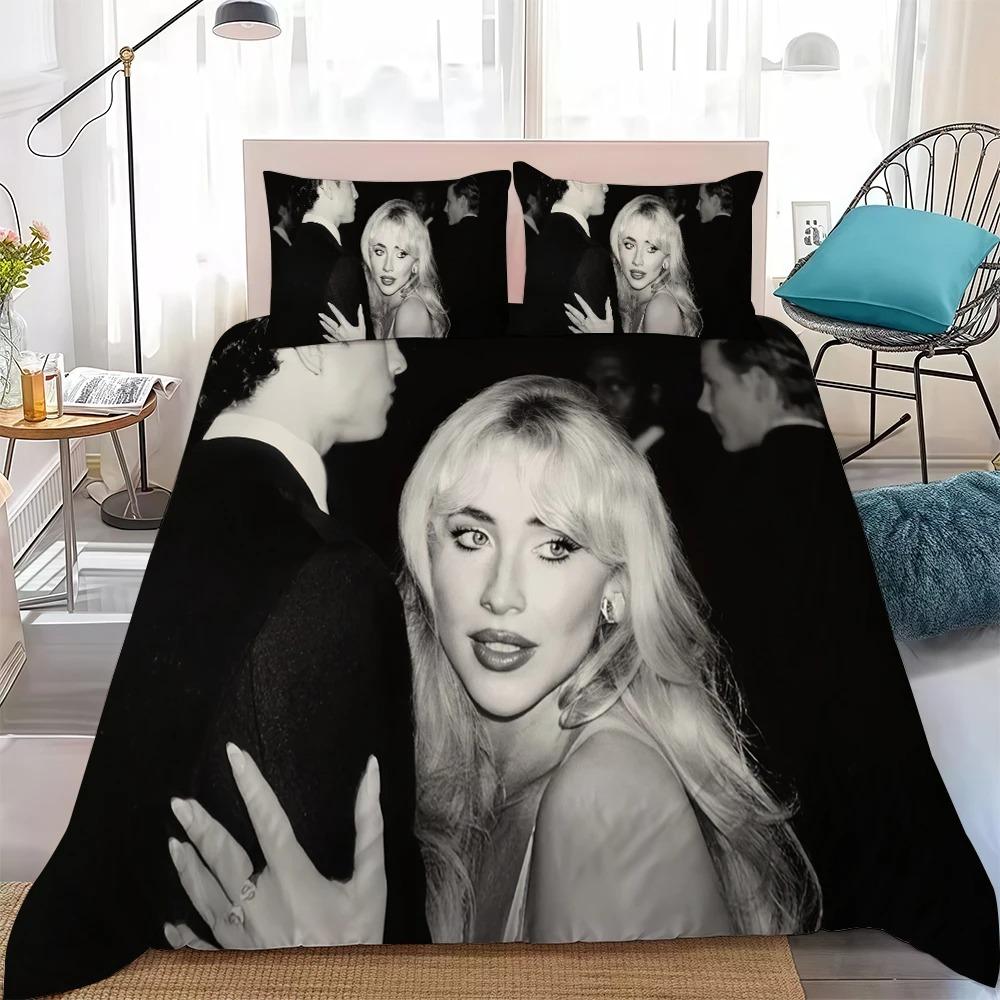 

3D Print Singer S-Sabrina C-Carpenter Bedding Set Soft Comforter Cover With 1/2pcs Pillow Shams For Kids Adults Duvet Cover 135x200cm