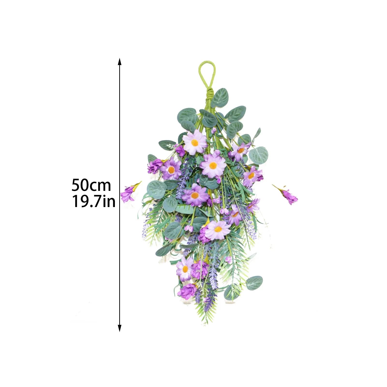 

Fake Floral Spring Daisy Door Hanging Purple Lavender Imitation Plant Home Decoration Lintel Pendant Artificial Flower Swag фіолетовий