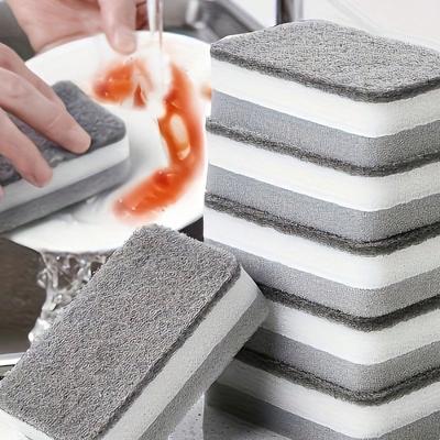 10 esponjas de limpieza de doble cara para el hogar, paños de cocina, esponjas para lavar platos, accesorios para limpiar platos