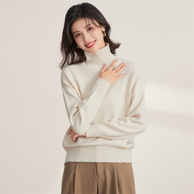 Jinjuan Women's 100% Merino Wool Double Lapel Warm Sweater