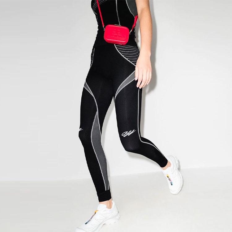 Off-White Athleisure Seamless Leggings Black/White Women Bottoms OWVG020R21KNI0011001