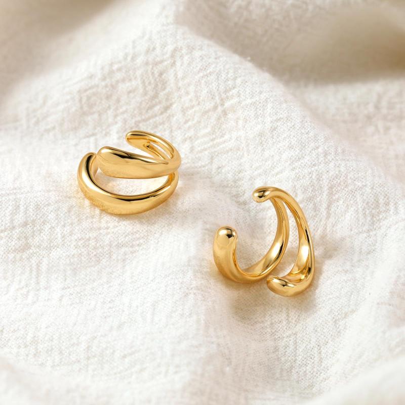 1/2Pcs  Minimalist Women'S Piercless Ear Clip Earring Classic Trendy Earcuff Earrings Jewelry Decorative Accessories Gift