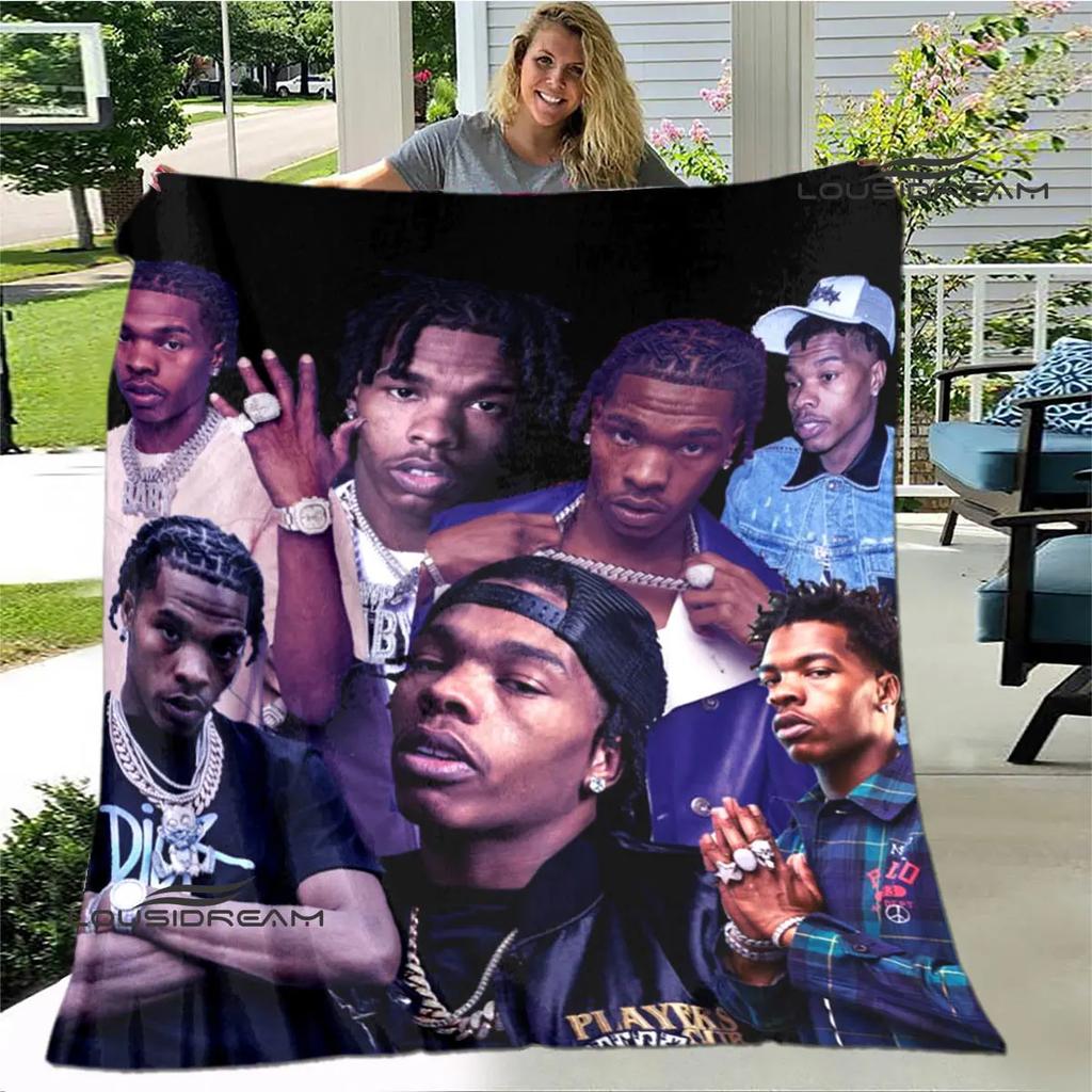 Hip -hop Singer Lil Baby Printing Blanket Children's Warm Blanket T Flange Blanket Home Travel Blanket Bed Linings Birthday Gift