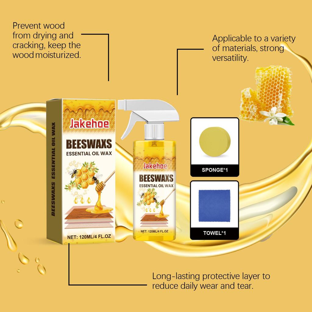 Furniture Solid Wood Care Beeswax Spray–Multi-purpose,Waterproof,Wear-resistant,Suitable for Wooden Floors and Furniture