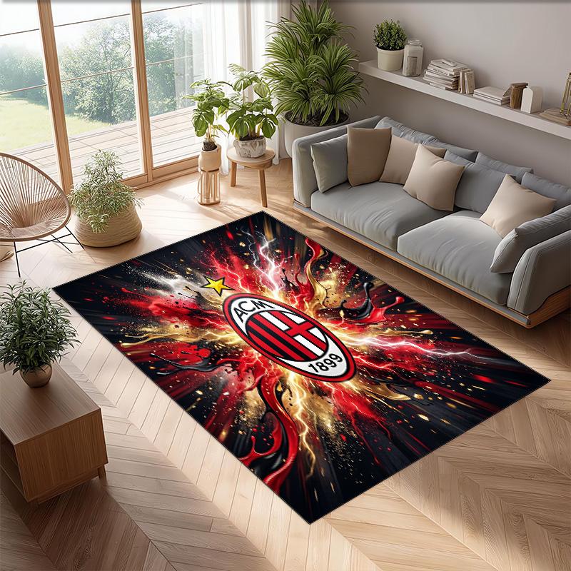 AC Milan Geprint Flanellen Vloerkleed Antislip Zacht Polyester Vloerkleed Binnen Decoratie Mat voor Slaapkamer Woonkamer Bank Speelkamer Huisdecoratie