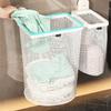 Easy Install Suction Cup Laundry Basket Foldable Mesh Storage Modern Styles Bathroom Organizer Holds Bulk Clothes