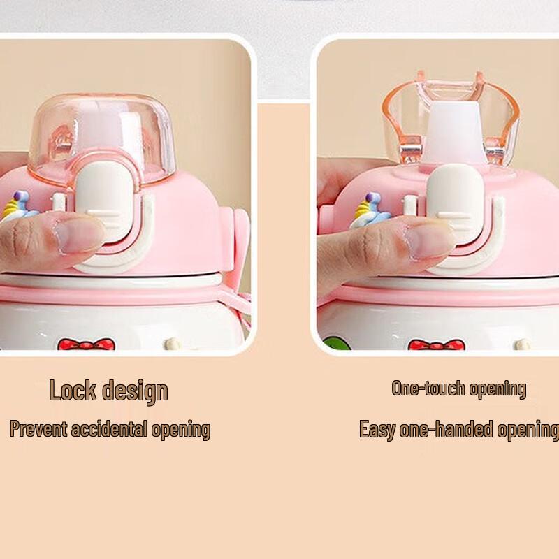 SX Stainless Steel Cartoon Thermos with Straw