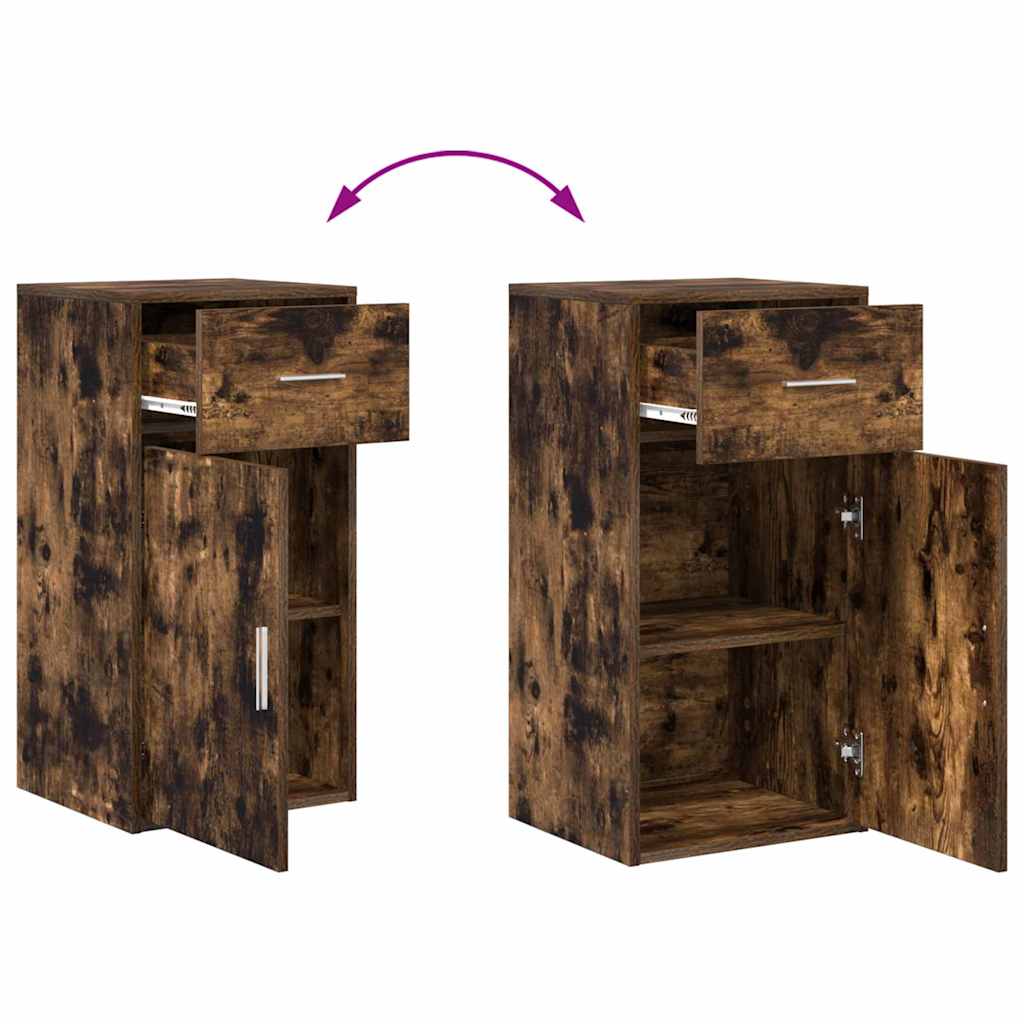 Sideboard with Drawers Smoked Oak 38 x 34 x 75 cm
