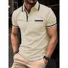 Camisa Polo de Verano Europea y Americana con Bolsillo de Botón Camisa Polo Deportiva para Hombre