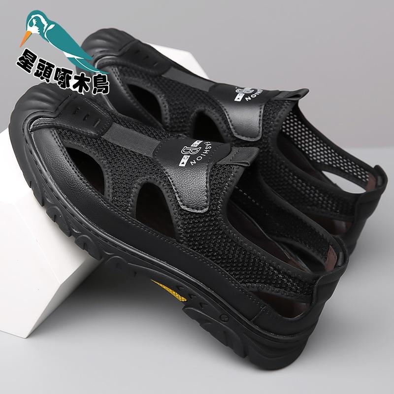 

Woodpecker sandals men s 2025 summer new hollow breathable hole shoes dad wears soft sandals 38