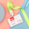 Fashion Acrylic Transparent Bus Cards Sleeve Employee Work Card Holder with Lanyard Work Card Cover Women Men Credit Card Holder