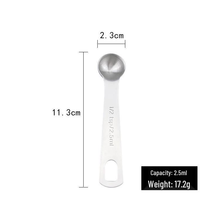 Six-Piece Stainless Steel Measuring Spoon Set for Kitchen and Baking