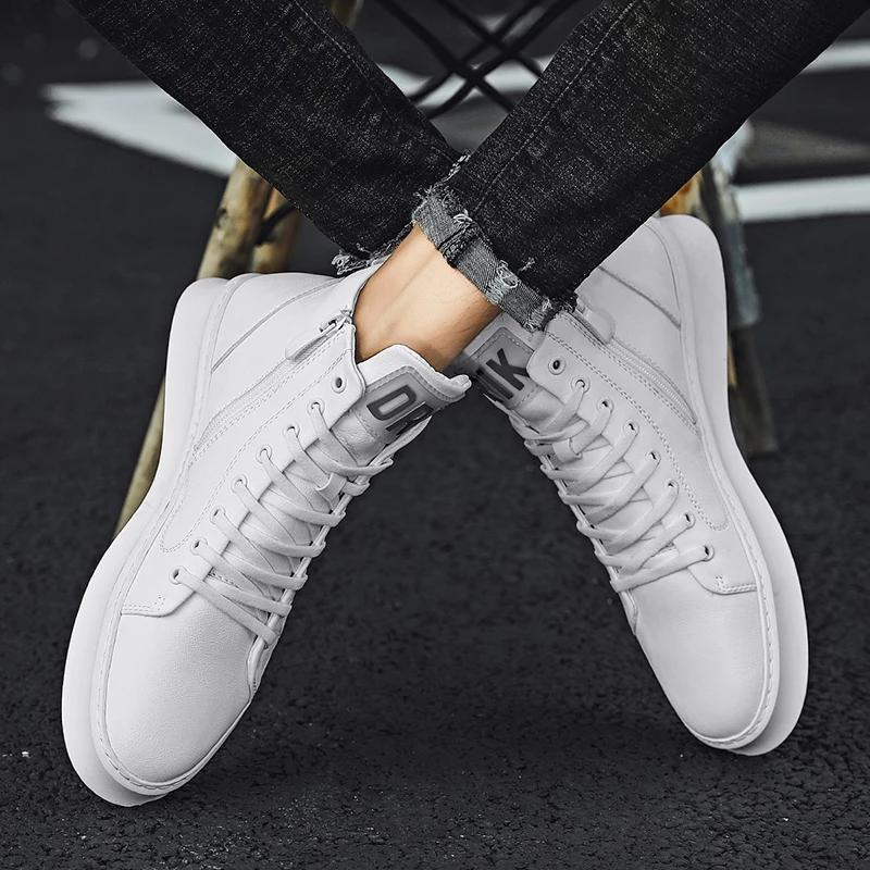 Fashion High Quality Winter Boots Men Fashion  Casual Leather Platform Footwear Classics Outdoor Antiskid Work Casual Comfy Walking Shoe