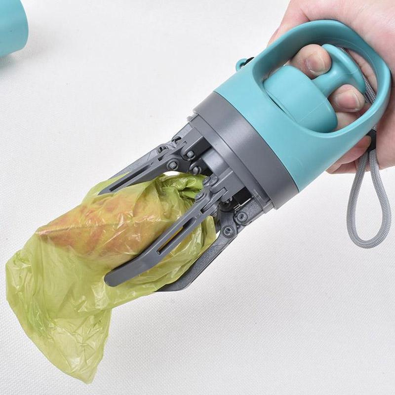 Portable Dog Pooper Scooper with Garbage Bag Outdoor Pet Six-Claw Shit Shovel Shit Pickup Dispenser Dog Collector Cleaning Tool