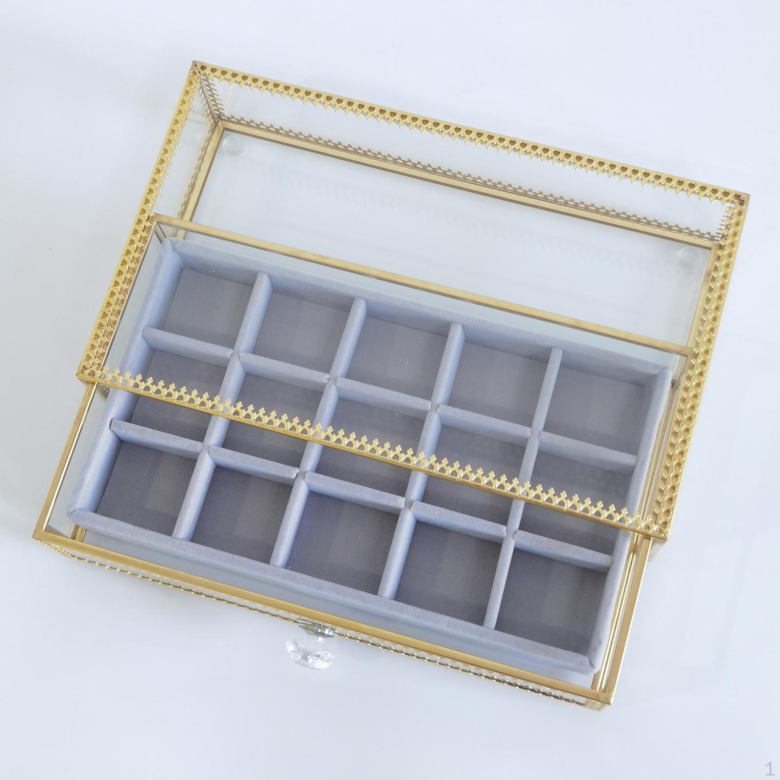 

Jewelry Box for Women with Drawers, Velvet Organizer Earring Bangle Bracelet Necklace