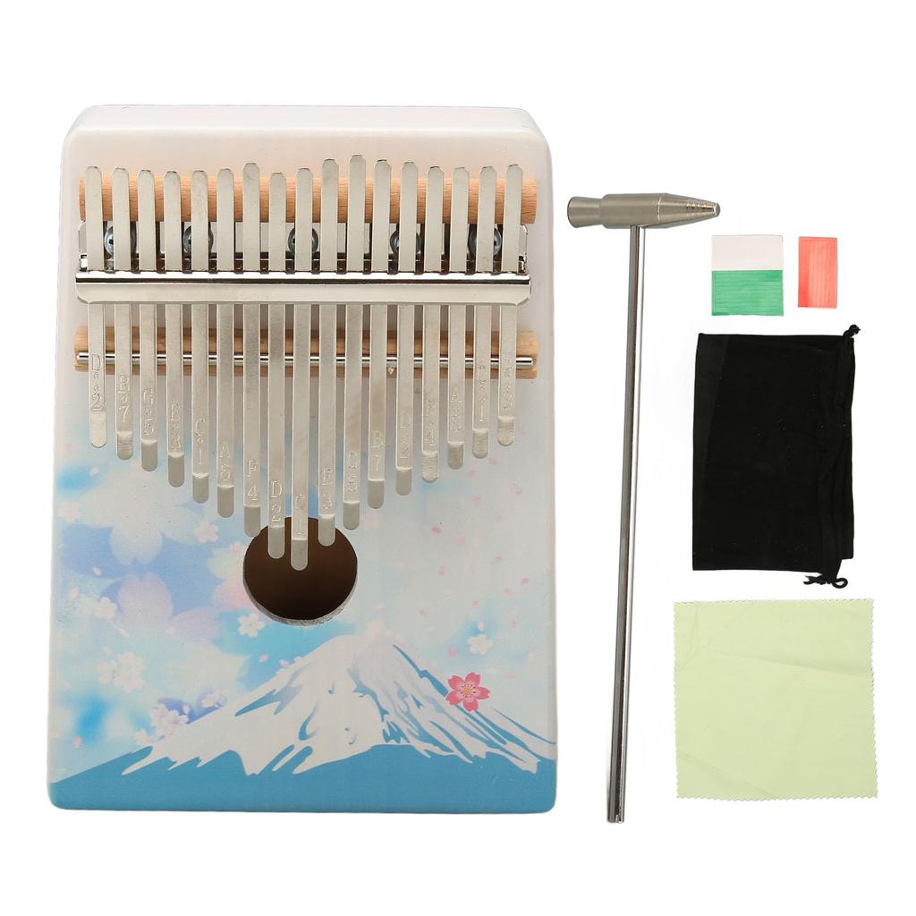 Shanrya Kalimba Thumb Piano 17 Keys Alloy Steel Bar Stress Relief Family Easy Operation