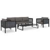 Corner Sofa Unit with Left Armrest Poly Rattan Anthracite