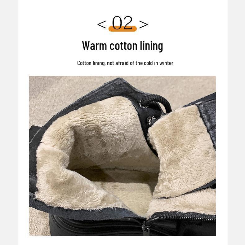 Ghete Martin Retro cu Talpă Groasă din Piele Naturală pentru Femei - Stil Britanic, cu Înălțime Mărită, Versatile pentru Toamna/Iarna 2025.