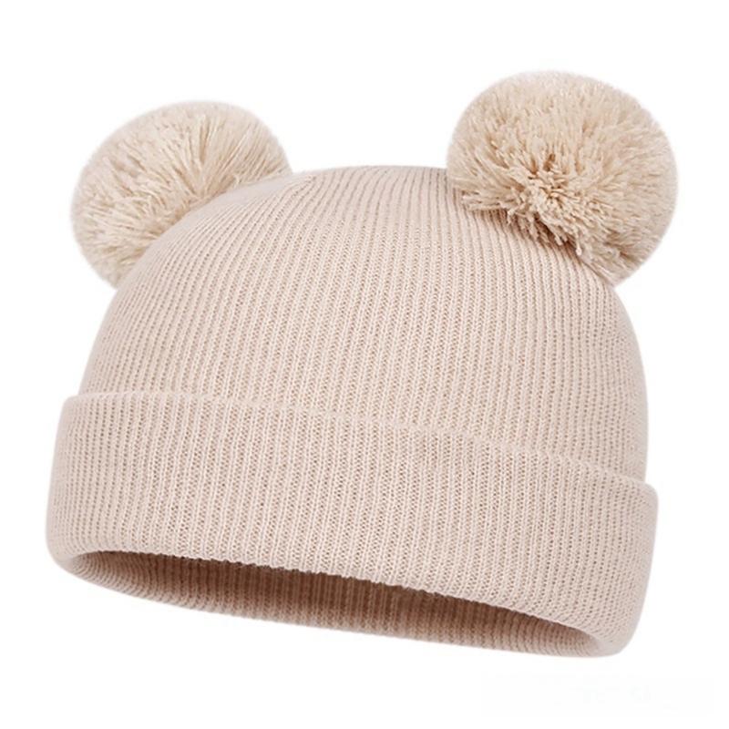 Toddler Baby Winter Autumn Knitted Hat Solid Color Cute Cap