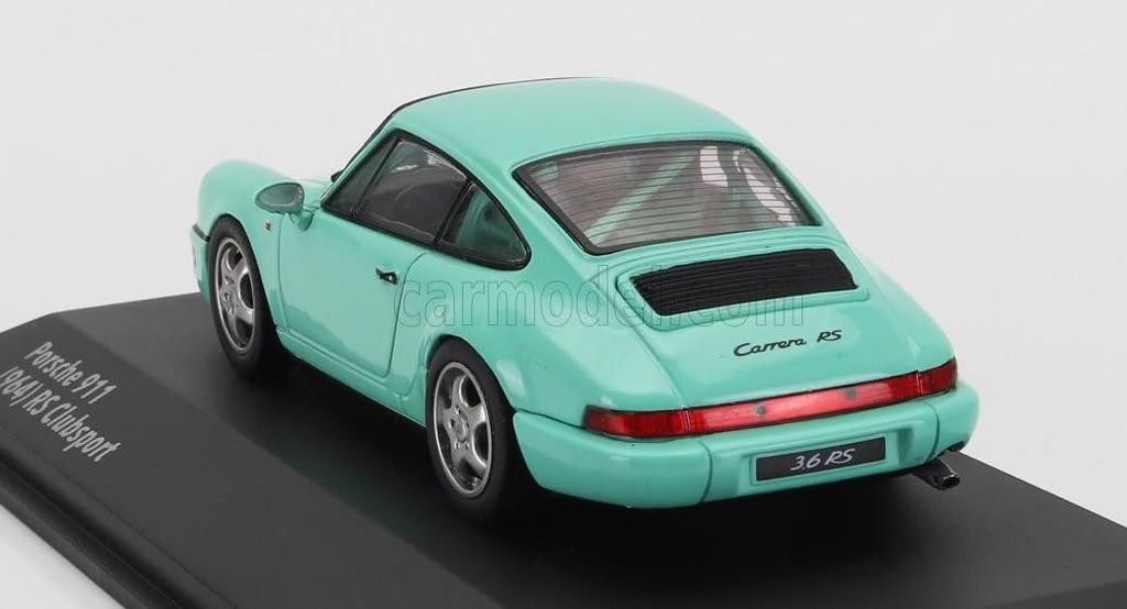 Solido Porsche 911 964 RS Diecast Car Scale Clubsport Coupe 1994 1/43 (Light Green) [Used]