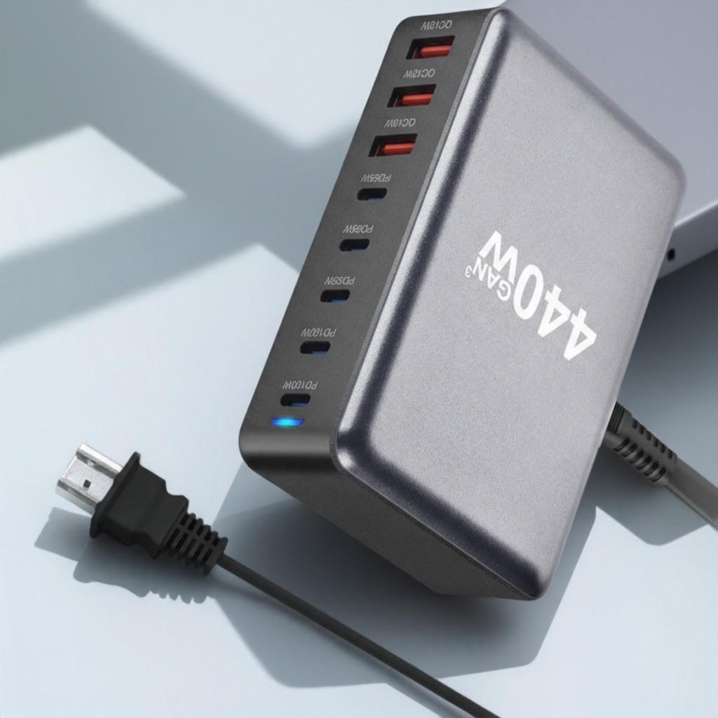 

Зарядная станция 440 Вт, 8 портов USB C, двойной PD 100 Вт, совместима с MacBook Pro Air, iPad, iPhone 18 17 16 15 14 13 Pro Max