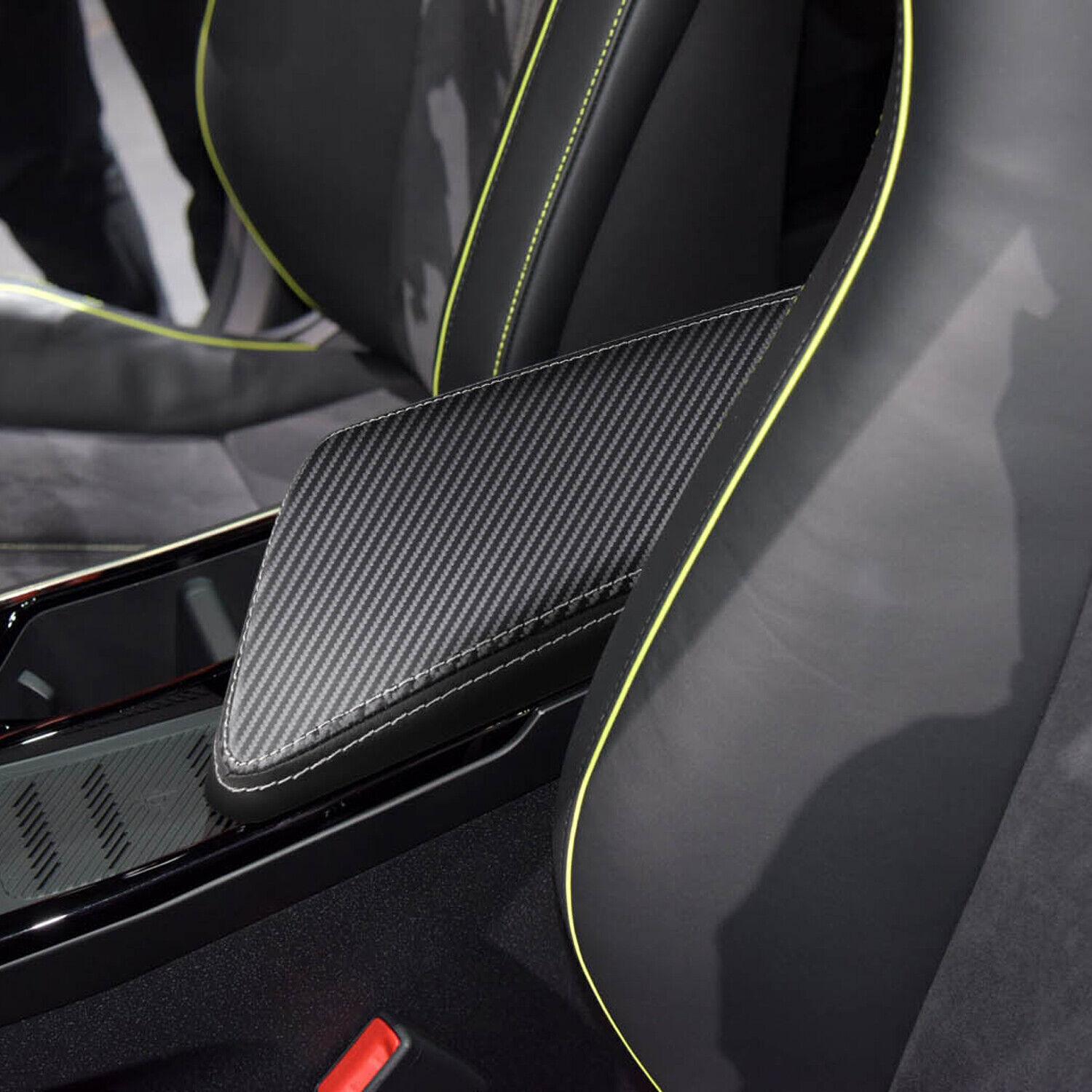 For Kia EV6 -2024 LHD Black Leather Center Console Armrest Cushion Pad 1pcs