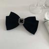 Korean Black Velvet Big Bow Hairpin for Women Luxury Zircon Temperament Hair Clip BB Clip Headwear Hair Accessories